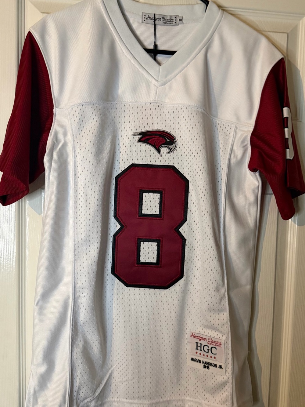 Marvin Harrison Jr high school White & Maroon Football Jersey - #8